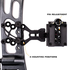 LWANO bow sight with four mounting holes offers flexible mounting compatibility.