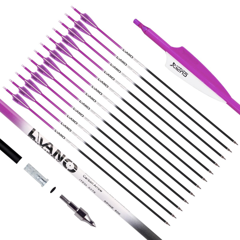 LWANO carbon arrow 30in purple shaft for high-visibility target practice