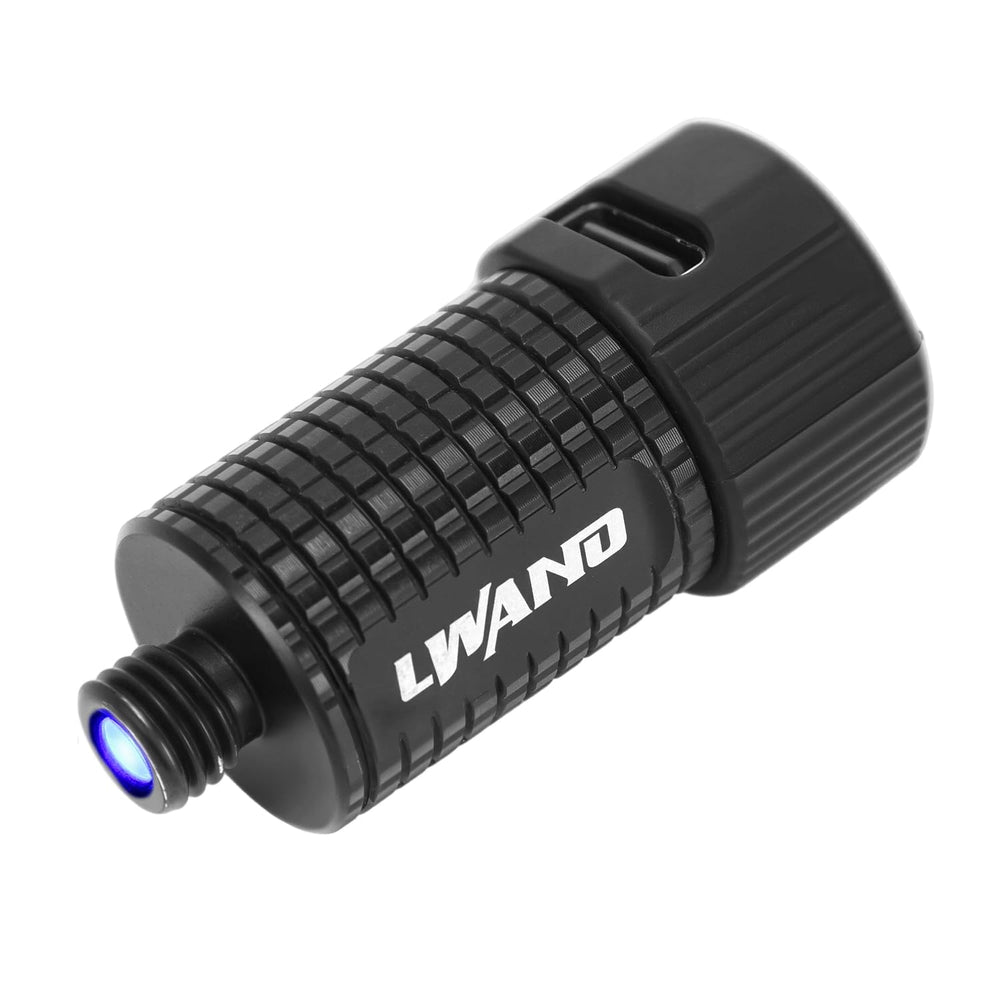 LWANO Rechargeable Sight Light front view highlights compact aluminum body and ready-to-hunt illumination.