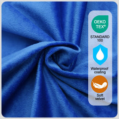 Lxotvae waterproof velvet cover highlights easy cleaning and weather resistance.