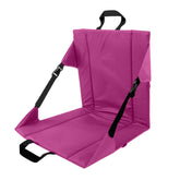 LynsaTac folding stadium seat backrest in Rose Pink provides lumbar comfort on bleachers.