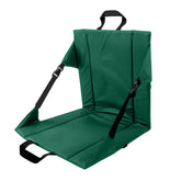 LynsaTac folding seat with backrest extended offers lumbar support during outdoor events.
