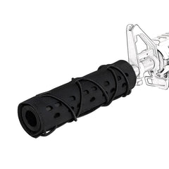 LZAQHMT 7-inch tactical suppressor cover secured on airsoft gear for secure fit