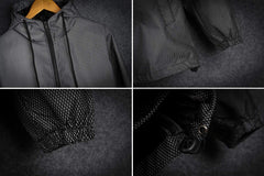 LZLRUN reflective jacket with mesh outer layer for breathable texture