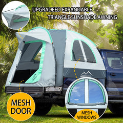 M KARMATER pickup tent privacy-design includes three windows for ventilation and privacy.