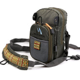 Front view of M MAXIMUMCATCH fly fishing chest bag