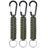 M METERXITY paracord keychain clip in dark green, sturdy close-up for reliable everyday carry.