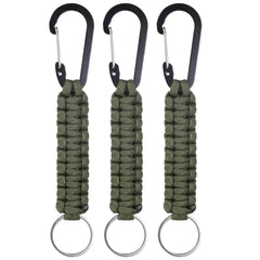 M METERXITY paracord keychain clip in dark green, sturdy close-up for reliable everyday carry.