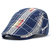 MOACC men blue cotton beret hat - side view