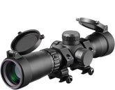 MA3TY crossbow scope with 32mm objective lens showing bright field of view for precise shots