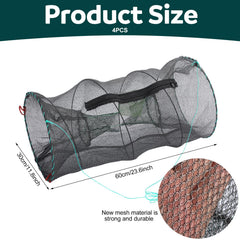Close-up of zippered bait bag inside the crawfish trap