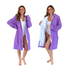 MACAR Waterproof Swim Parka front view highlights waterproof exterior and towel lining for quick-drying comfort.