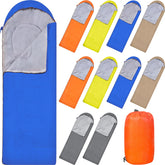 Macarrie 10-pcs bulk sleeping bags stacked for donation, ready for easy distribution.