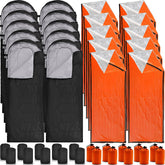 Macarrie 12-pack sleeping bags set with compression sacks for camping and donations