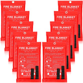 Macarrie fire blanket 10-pack, rolled storage, ready for quick access during emergencies.