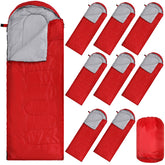 Macarrie bulk red sleeping bags ready for donation drives