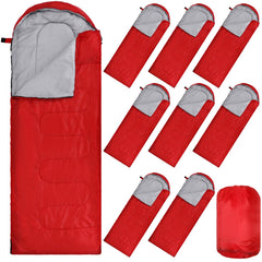 Macarrie bulk red sleeping bags ready for donation drives