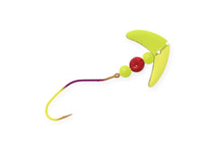 Mack's Lure Smile Blade Pro on-hook bait for micro walleye attraction.