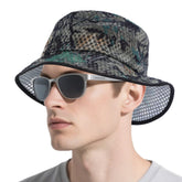 Front view of MACOGEAR mesh bucket hat in camouflage green