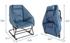 MacSports Diamond Rocker Chair folded-state demonstrates easy transport and compact storage.