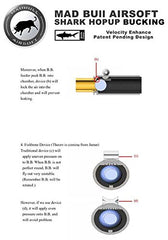 Illustration of installing Madbull hop-up bucking on an AEG hop-up chamber