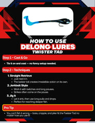 Multi-action Twister Tad lure suitable for swimbait, jerkbait, and jigging