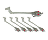 Front view of Made in USA Twister Tad Minnnow Silver lure