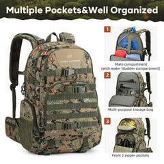 35L camouflage tactical day pack for hunting gear