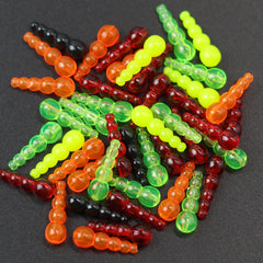 Beads shown on fishing line for installation