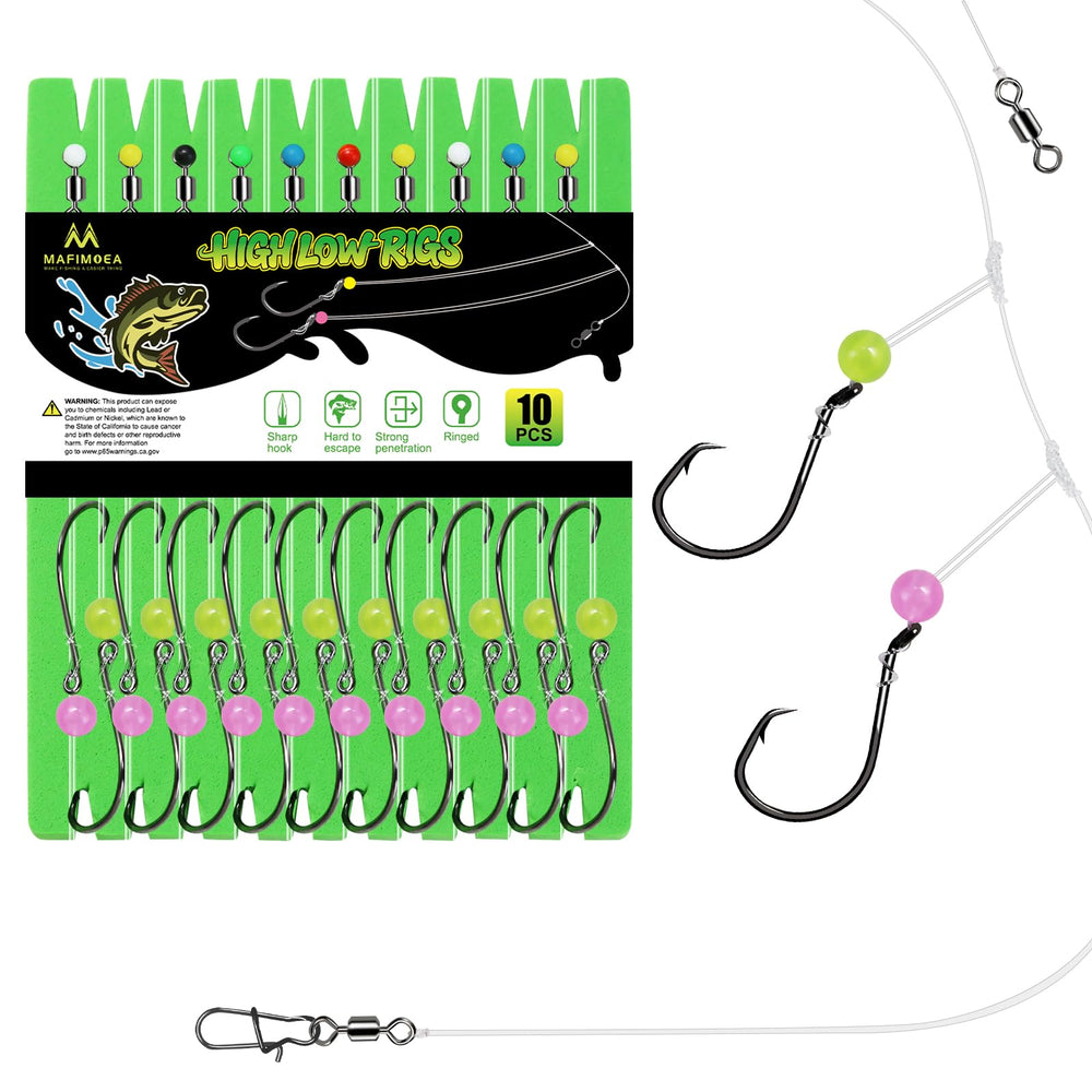 MAFIMOEA high-low surf fishing rig with a 2/0 hook