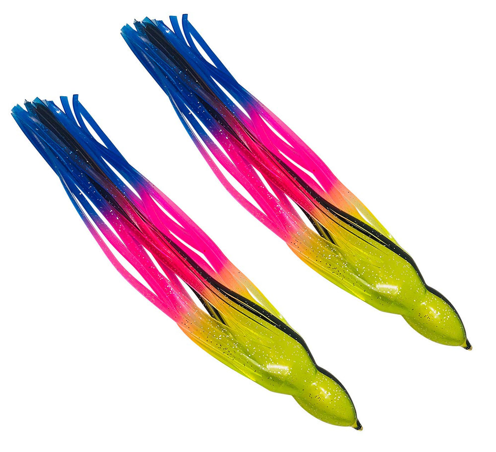MagBay Lures rainbow squid skirt for marlin trolling, enhances visibility and action.