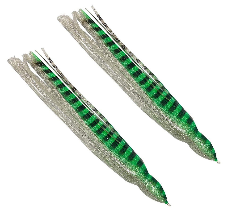 MagBay Lures marlin lure skirt in green tiger, ideal for effective trolling and color visibility