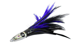 MagBay Premier 6-inch Tuna Feather Lure in Purple Black for tuna, wahoo, or dorado trolling