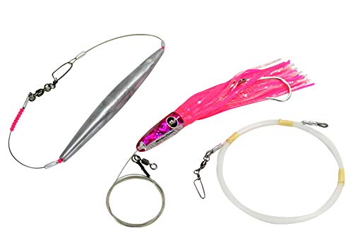 MagBay Lures Wahoo Clipper pink, rigged with 38 oz weight for stable trolling