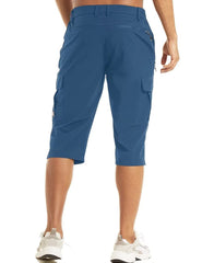 MAGCOMSEN hiking shorts for men blue-grey side pocket detail for secure storage