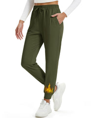 MAGCOMSEN Women's fleece-lined joggers with thermal warmth for cold-weather comfort