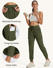 MAGCOMSEN Women's Hiking Pants back-pocket view emphasizes storage stability during trails