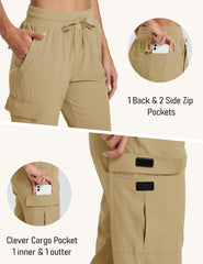 MAGCOMSEN Womens Joggers zip pockets closeup show practical storage
