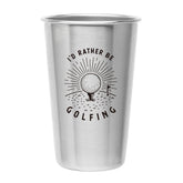Magic Pine I'd Rather Be Golfing front view shows durable stainless steel for golf days