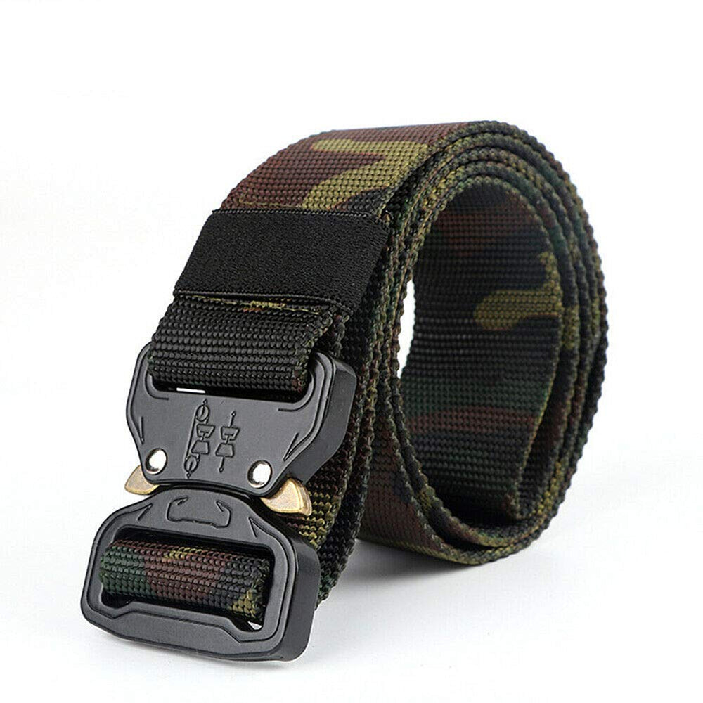 Magik casual military tactical belt buckle close-up, durable zinc alloy and quick-release design.