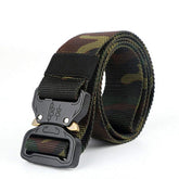Magik casual military tactical belt buckle close-up, durable zinc alloy and quick-release design.
