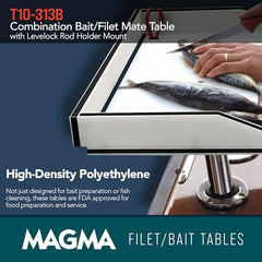Magma T10-313B plier receptacle and knife holsters on fillet table