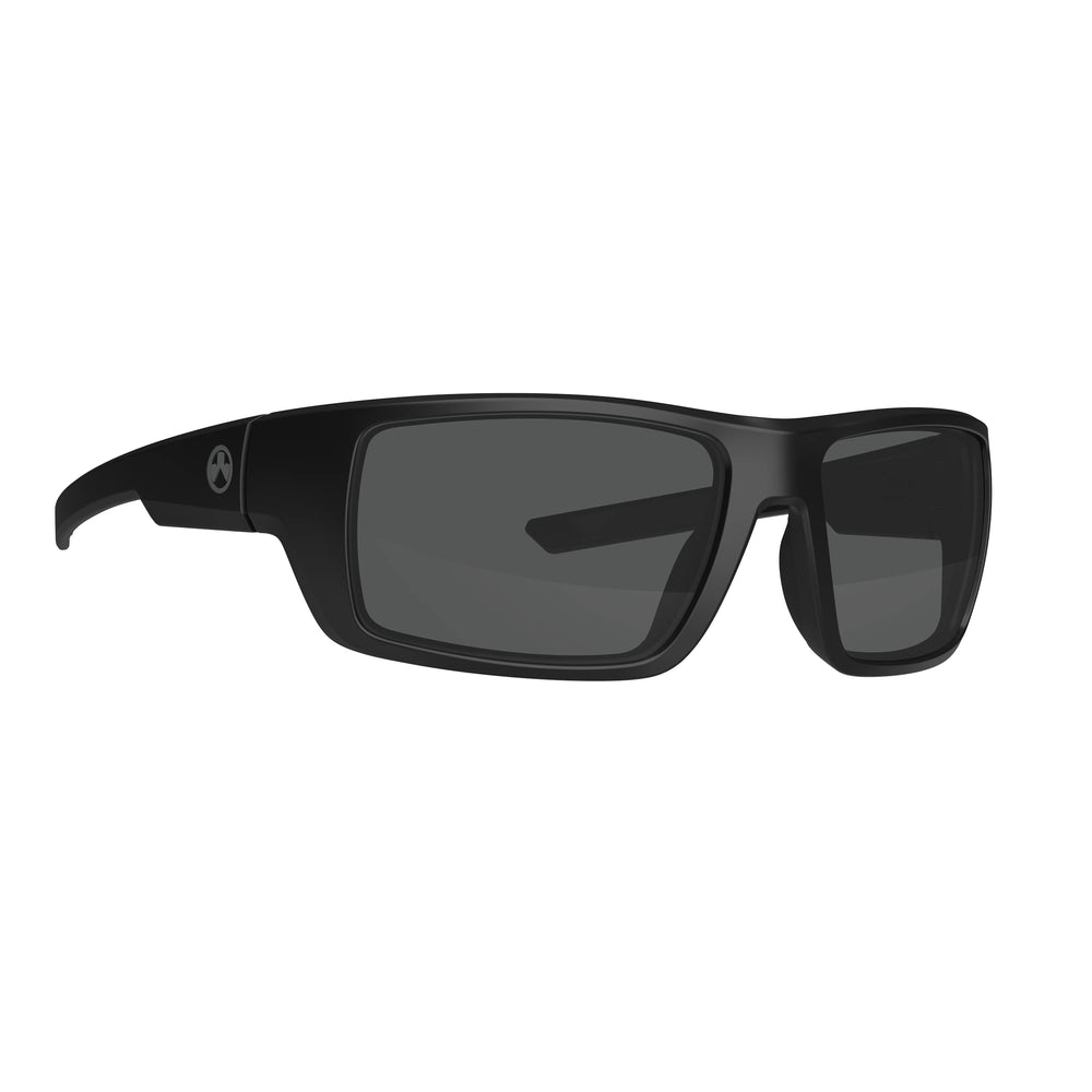 Magpul Apex sunglasses with 8-base frame for expanded side protection during outdoor activity.