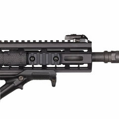 Magpul M-LOK rail beveled ends to reduce snagging