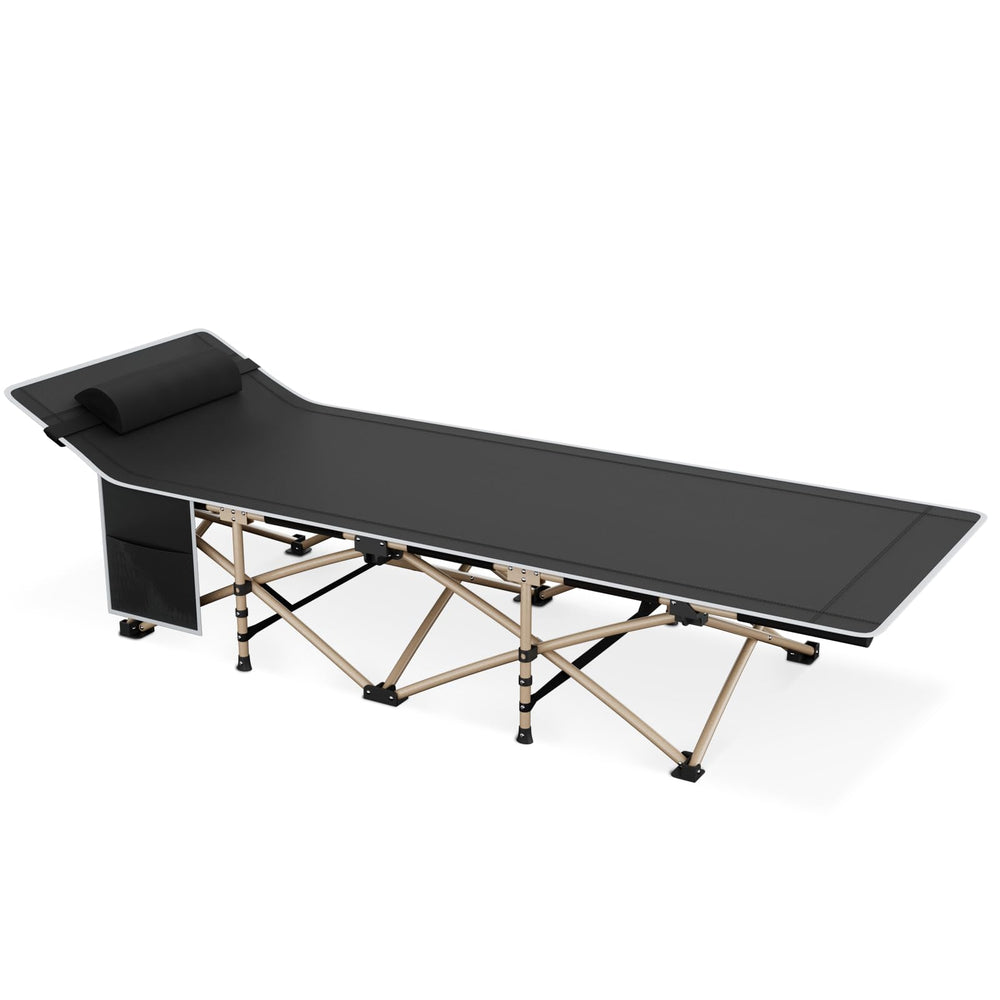 Magshion 75in camping cot open frame for fast setup and stability.