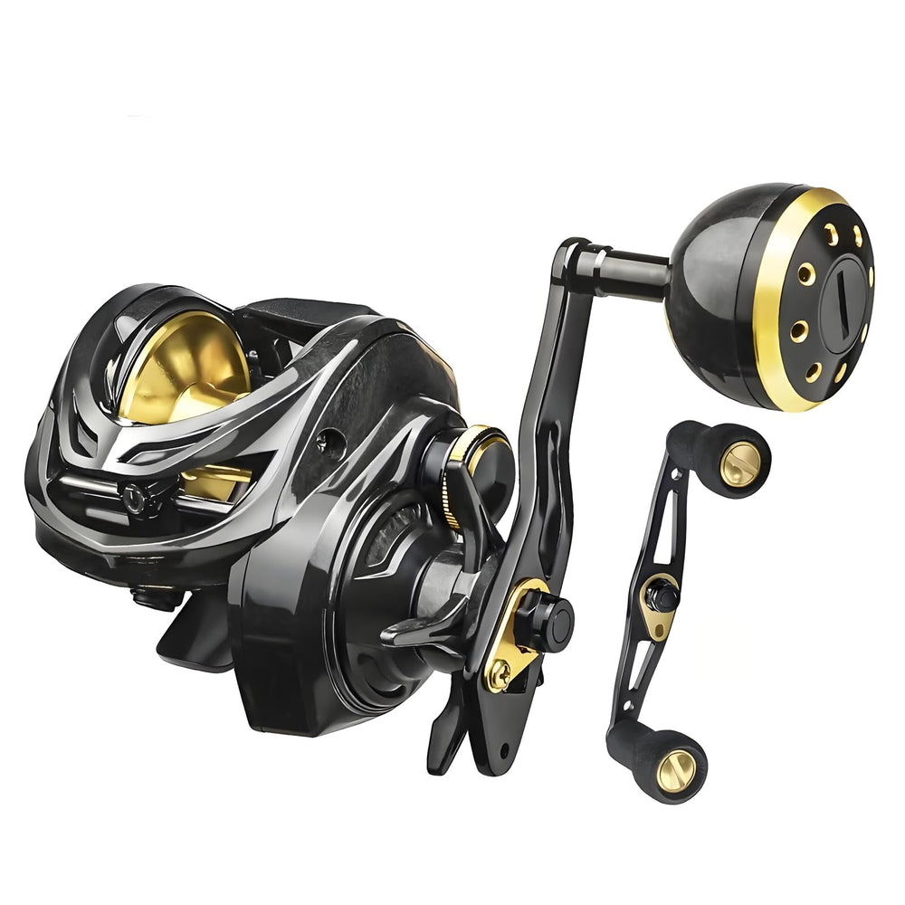 Maipsig baitcasting reel for trout fishing, black, left-handed