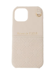 Maison de Fleur iPhone Case front view with Fleur Monogram pattern for elegant protection.