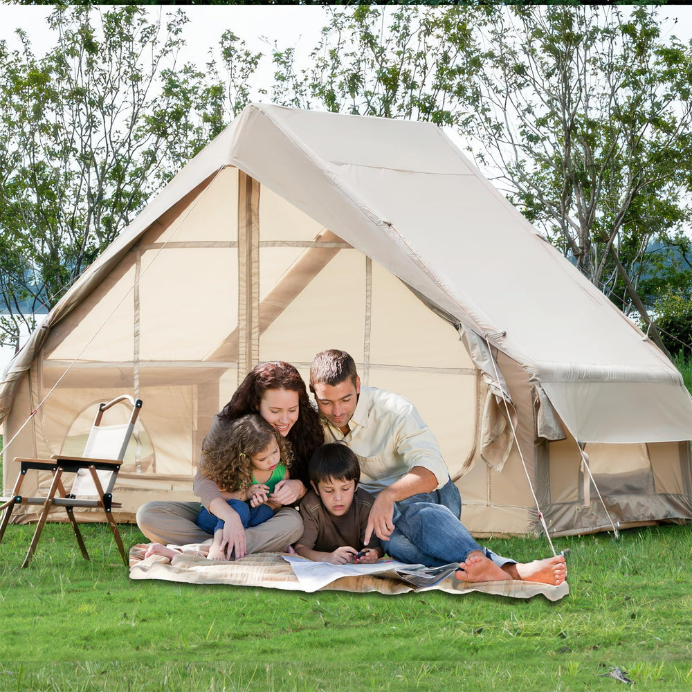 Majnesvon inflatable tent interior shows spacious 4-6 person layout for family camping trips.