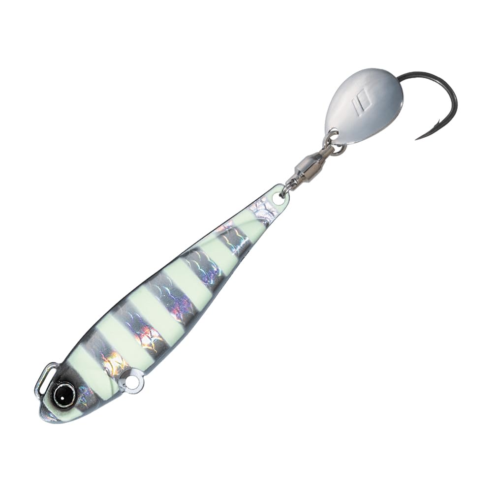 Major Craft Giant Killing Bomber Spin 20g Zebra Glow rear blade enhances steady reeling