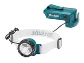 Makita DML800 headlamp delivers 100 lumens for clear work lighting.